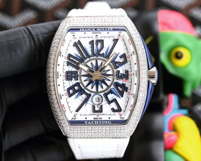 Franck Muller Vanguard Yachting V45 ETA2824 44*54mm 316L Steel White Band Watch